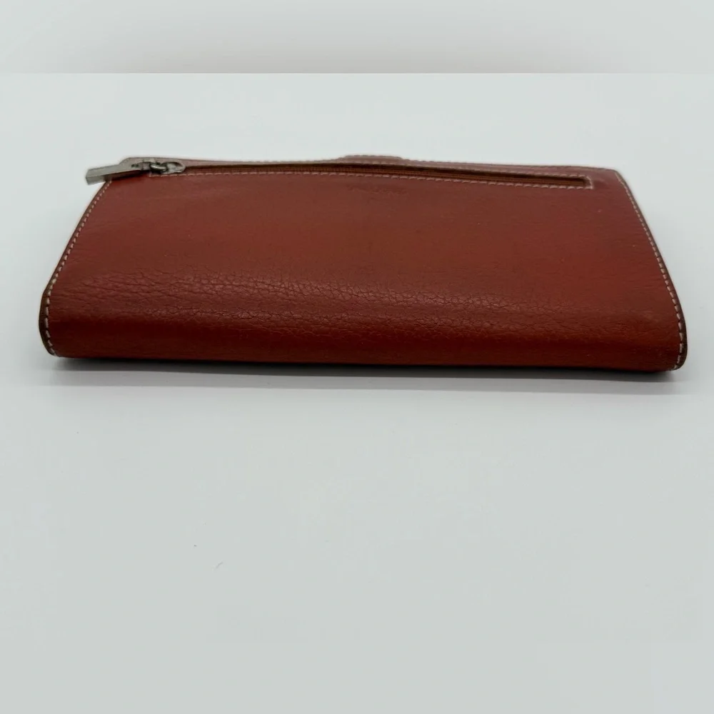 Puntotres Genuine Leather Travel Wallet Passport Organizer Brown Spain Zip